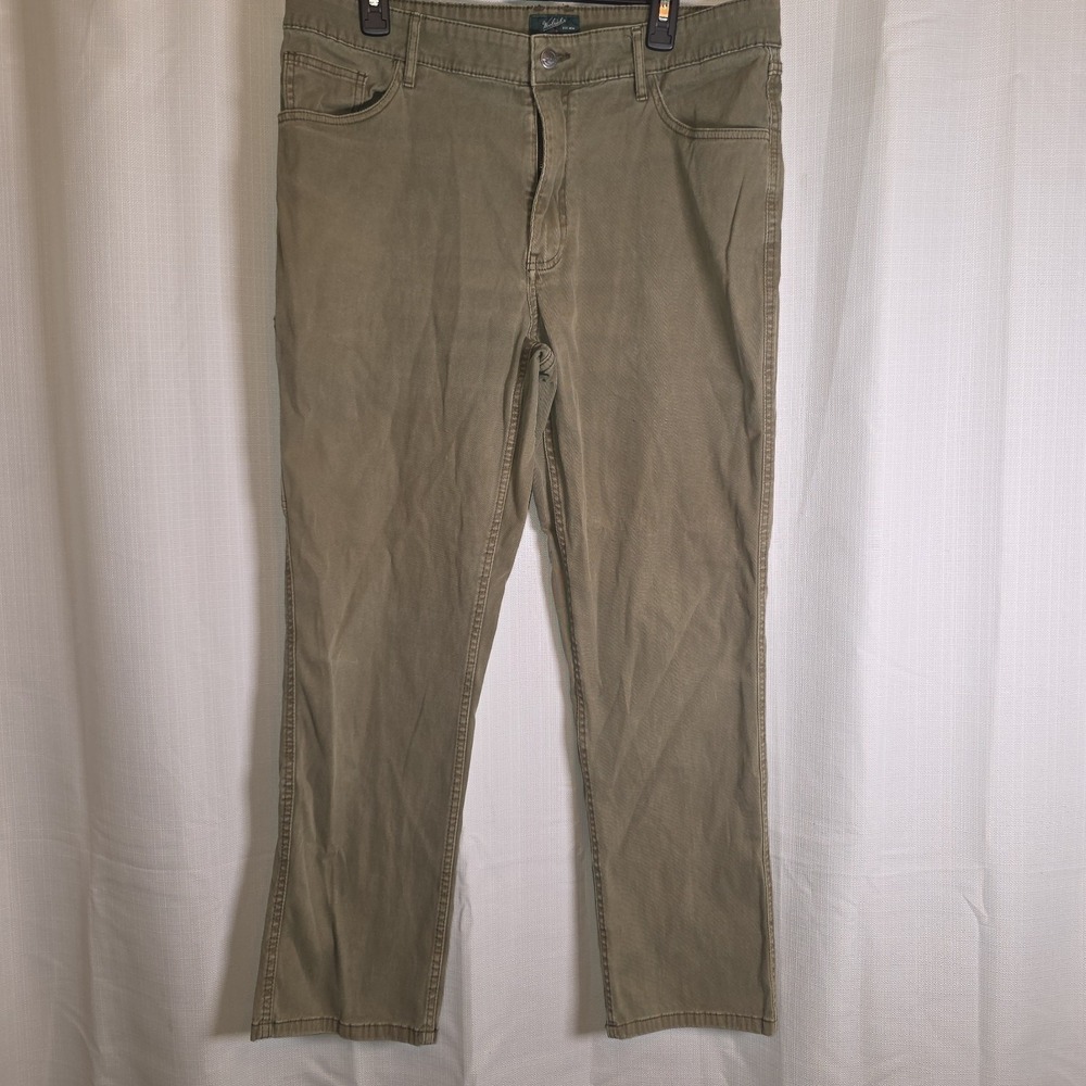 Woolrich Olive Green Utility Pants Size 36x30 Cotton Stretch Outdoor Workwear